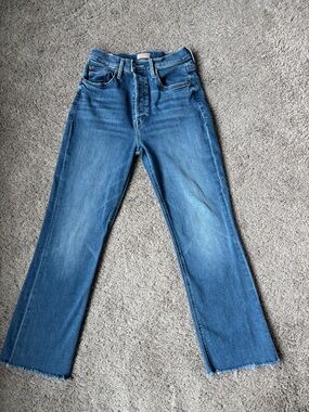 MOTHER Women’s Mid-Blue Straight Jeans
